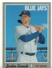 2019 TOPPS HERITAGE JUSTIN SMOAK CHROME SILVER #454