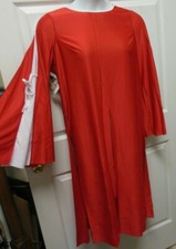 PRAISEWEAR splitfrnt TUNIC Red White Insets Ties LITURGICAL Women's Large