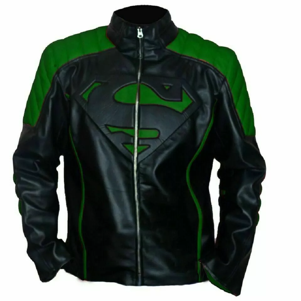 Superman leather motorcycle clearance jacket
