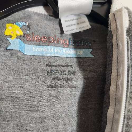 Sacco a pelo elasticizzato zip grigia coperta indossabile unisex bambino 6-12 mesi - Foto 7 di 8