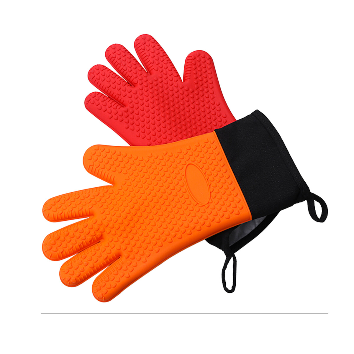 PAIDASHU Mini-Ofenhandschuh Aus Silikon (2 Stück) - Hitzebeständig, Rutschfest, Wasserdicht, Für Backofen, Töpfe & Grill - Schwarz, Spülmaschinenfest