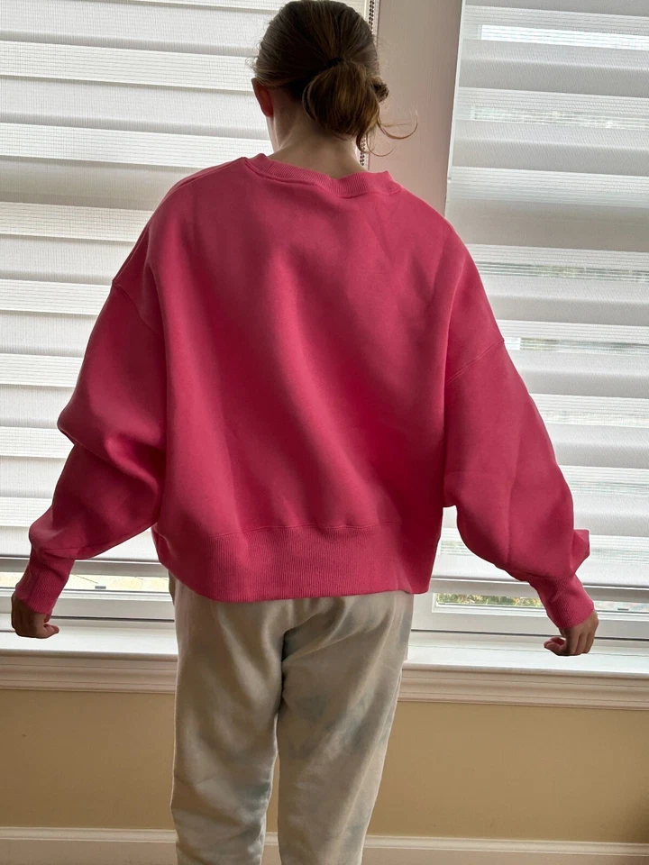 $70 Женские маленький Nike флис большого размера укороченный Crewneck толстовка DQ5761 684 - Изображение 4 из 4