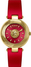 Versus by Versace VSP644020 Bricklane gold red Leather Women's Watch NEW