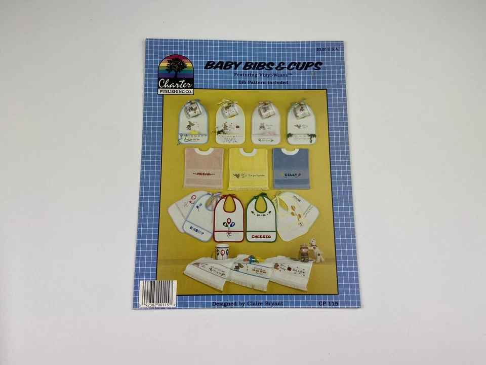 Charter Publishing Baby Bibs And Cups Cross Stitch Pattern Claire Bryant  - Image 2 of 3