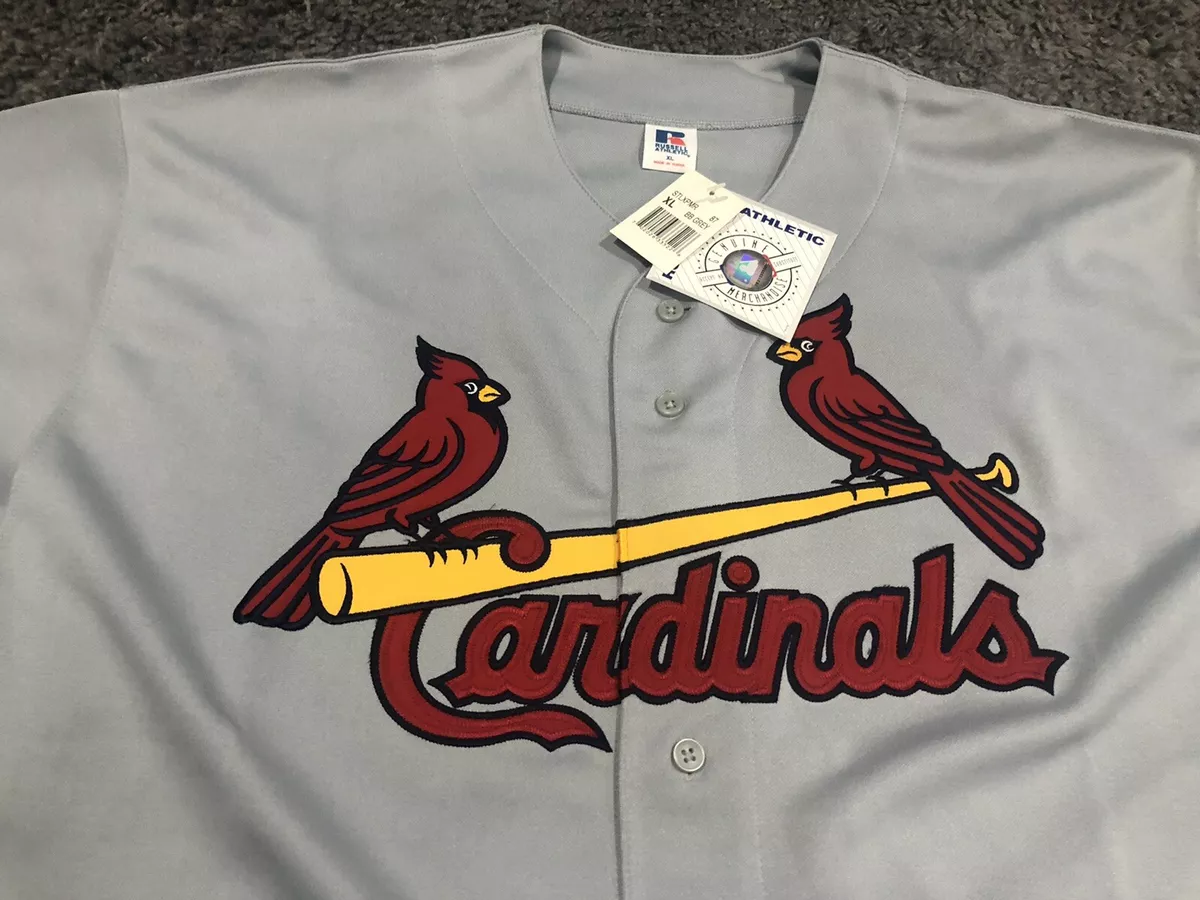 Russell Athletic St Louis Cardinals Button Up Jersey XL Gray