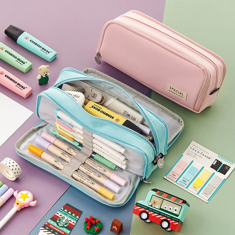 Pencil Bag Pen Case Teenage Canvas Large Capacity Students