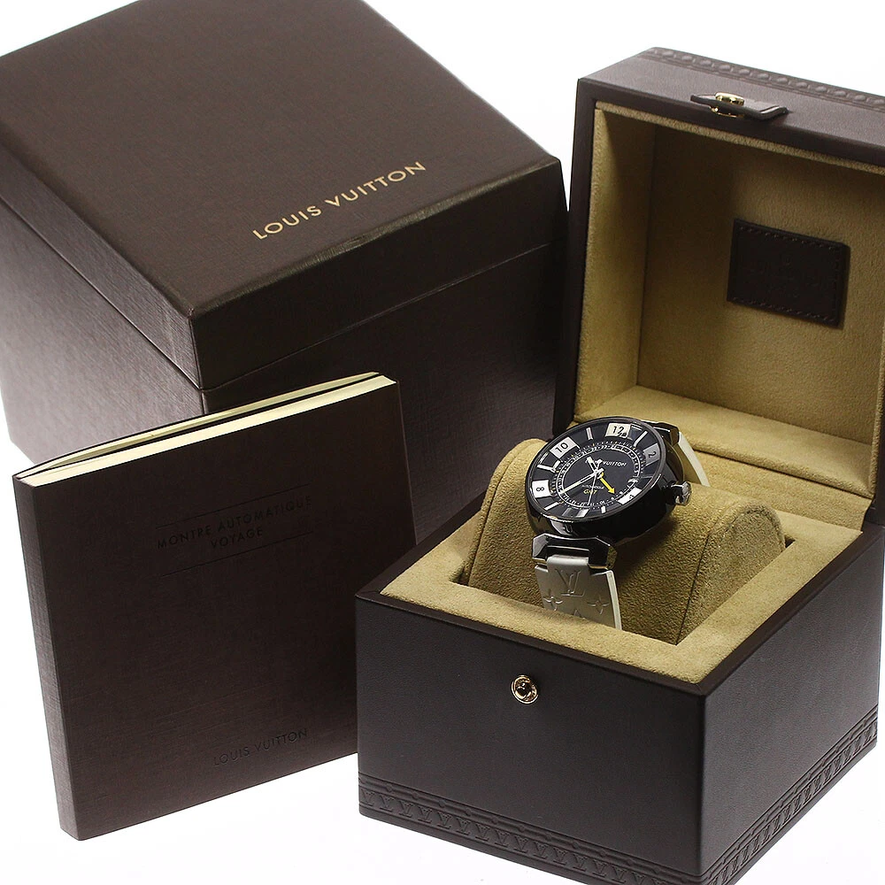 LOUIS VUITTON Tambour in black Q113I GMT Black Dial Automatic