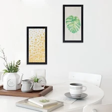 2Pcs 5x15 Black Wall Picture Photo Frame Plexiglass Wall Gallery Home Office