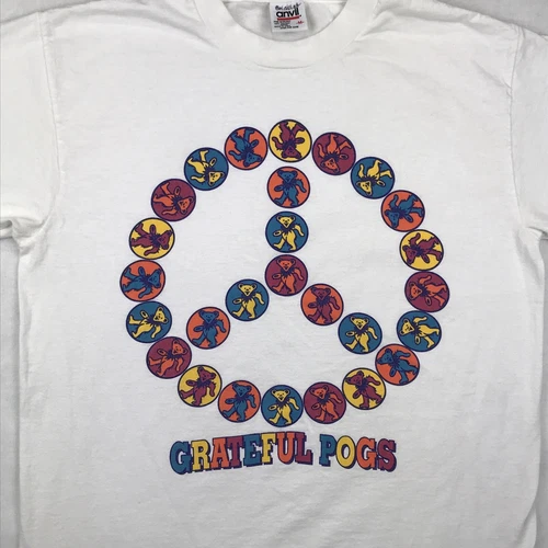 90s GRATEFUL DEAD POGS PEACE T-Shirt MEDIUM rock con 1990s vintage concert t-shirt, vintage, size M, single stitch, B+ condition