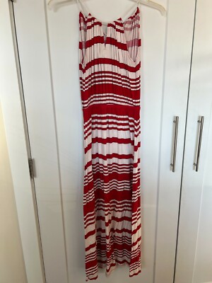MILLY for Design Nation Nautical Red & White Rope Halter Maxi Dress (Size  S) | eBay