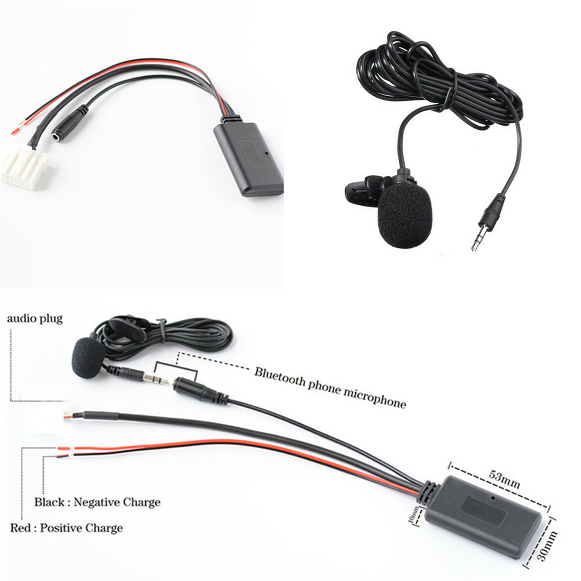 Car Interior Stereo Bluetooth Handsfree AUX Adapter Cable with