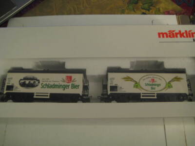 Marklin H0 94040 OBB ''Schladminger Bier'' 2 Kuhlwagen Set - Ltd Edn in 1999!!!