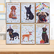 Cute Dogs & Puppies Birthday Cards Female Male Pug Cockapoo Labrador Sausage Dog