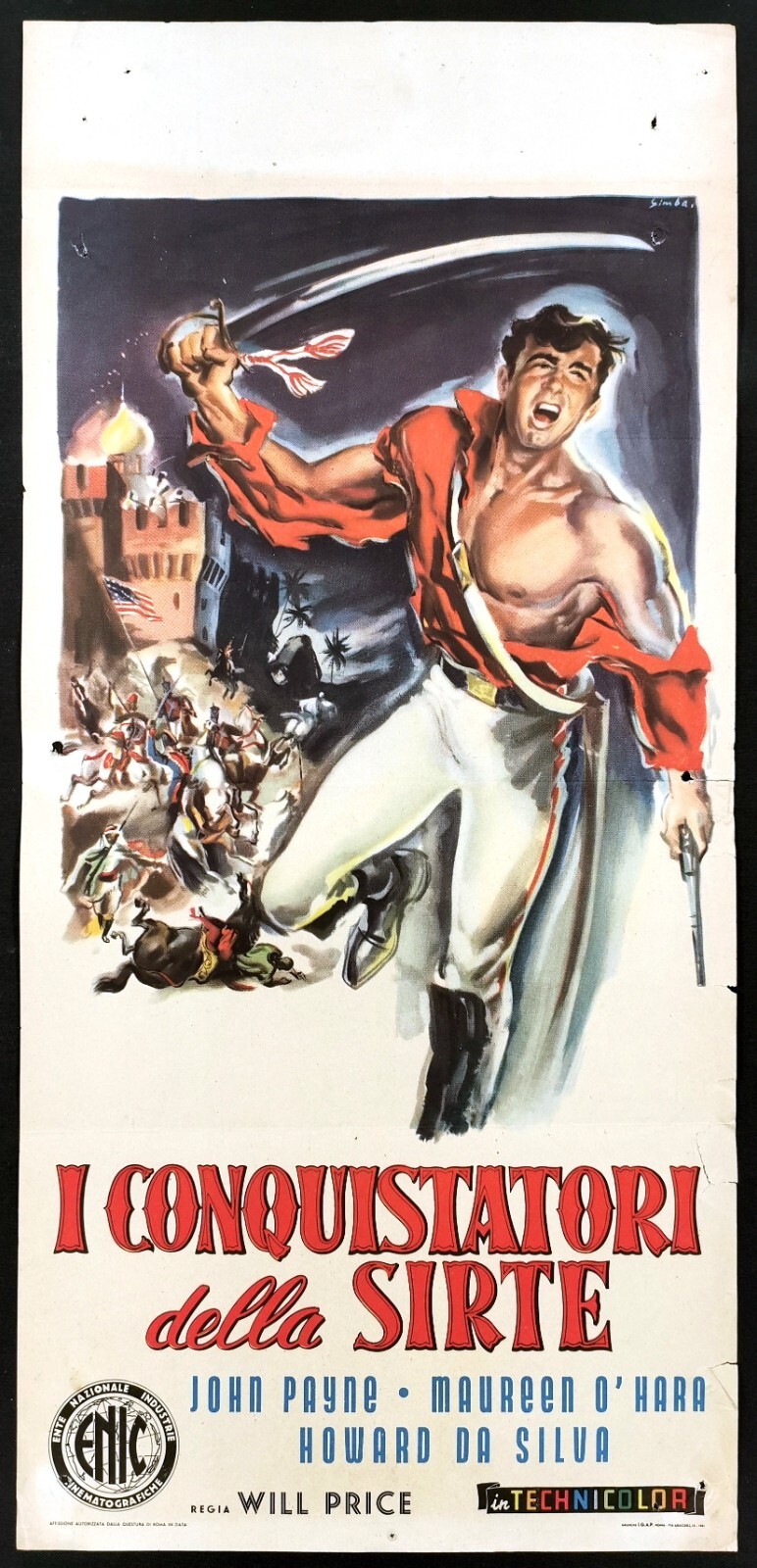 Locandina originale film I conquistatori della Sirte (1950) - Regia di Will Price