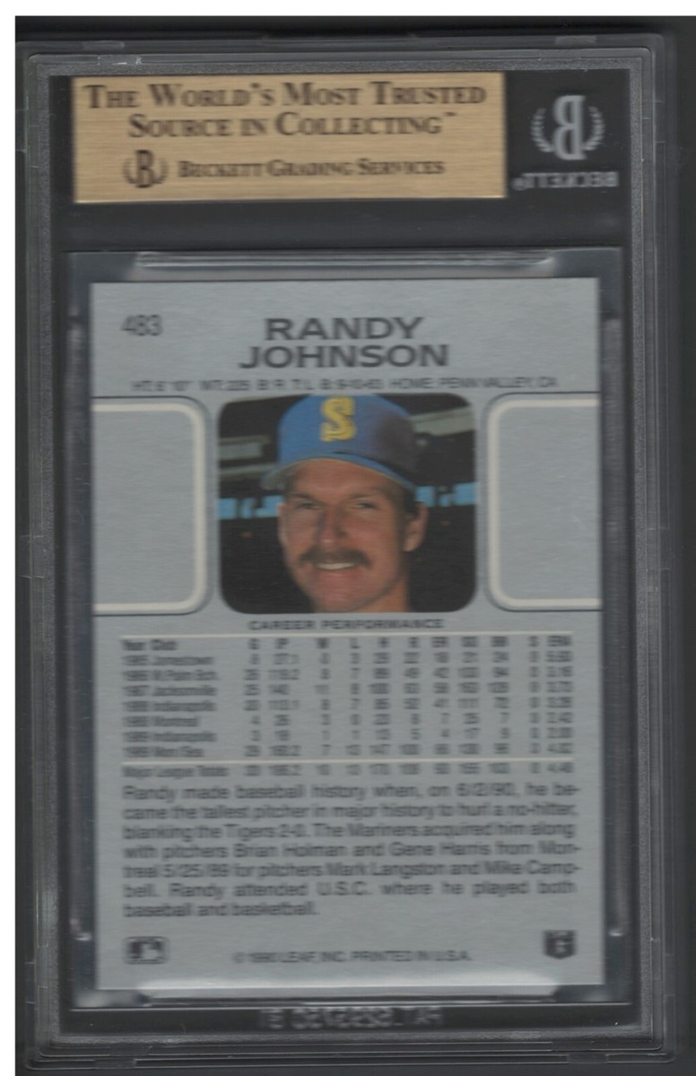 1990 Leaf #483 Randy Johnson BGS 9.5 GEM MINT CENTERED CRISP 1990 Leaf #483 Randy Johnson BGS 9.5 GEM MINT CENTERED CRISP