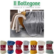 Coperta plaid pile tinta unita 130 x 160 cm salotto o letto morbida microfibra