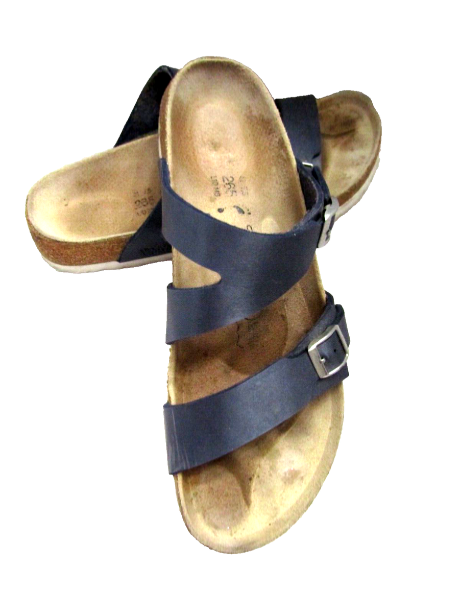 BIRKENSTOCK ネイビー 2ストラップサンダル 41 BIRKENSTOCK BLUE 2-STRAP COMFORT SANDALS SLIDES FLATS SZ: 10