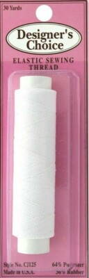 Designer's Choice ~ (CJ125) - Elastic Sewing Thread - White, 30 yd