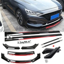 For Hyundai Elantra Front Bumper Lip Spoiler Splitter Body Side Skirt Glossy