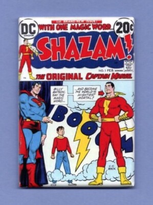 SHAZAM COMIC BOOK COVER *2X3 FRIDGE MAGNET* MARVEL SUPER HEROES SUPERMAN CAPTAIN