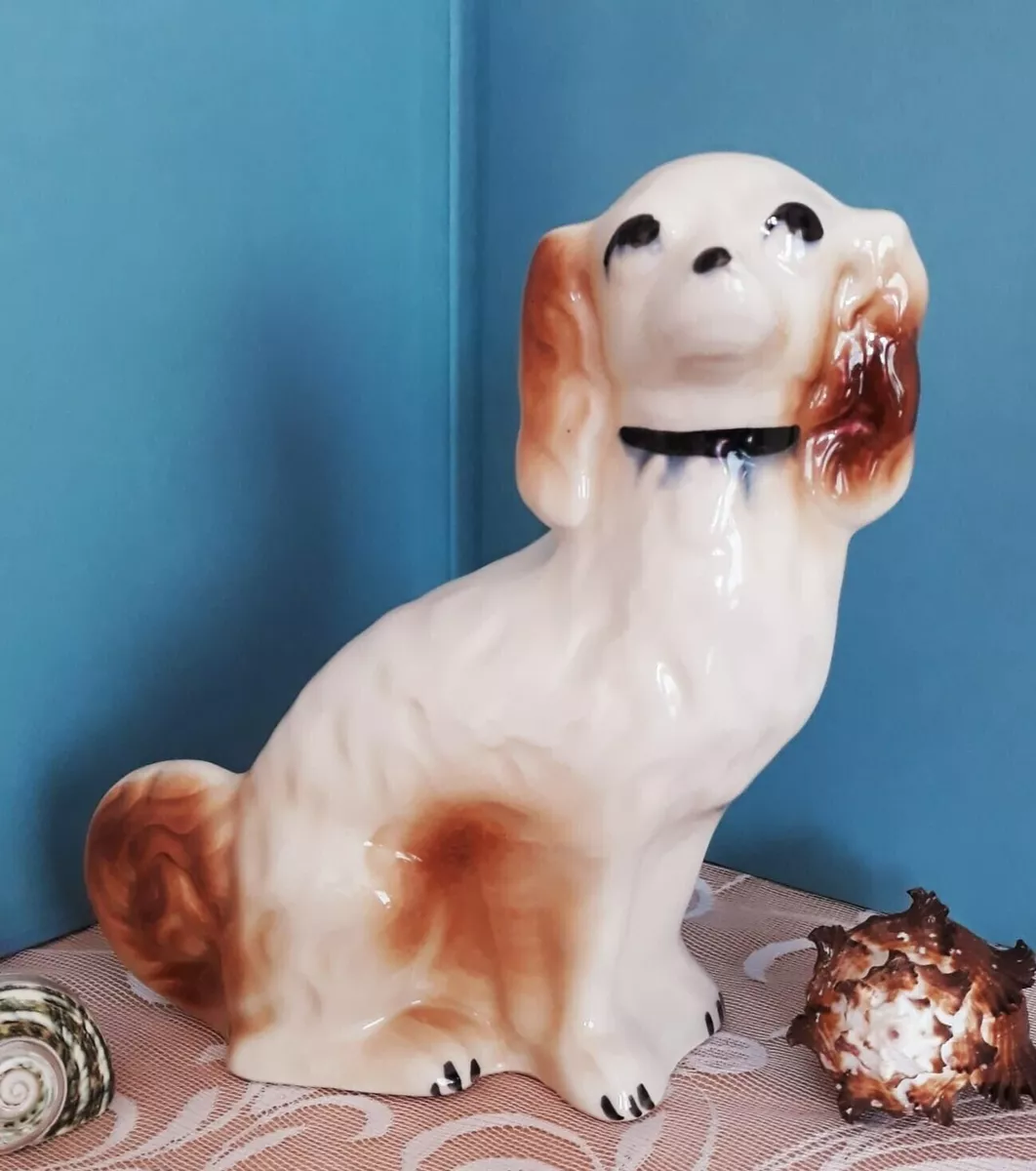 Vintage Wally Dog Large Spaniel Fireplace Mantel Piece Dog Ornament Statue