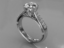 1.77Ct White Round Cut Moissanite Engagement Ring Solid 14K White Gold Size 7