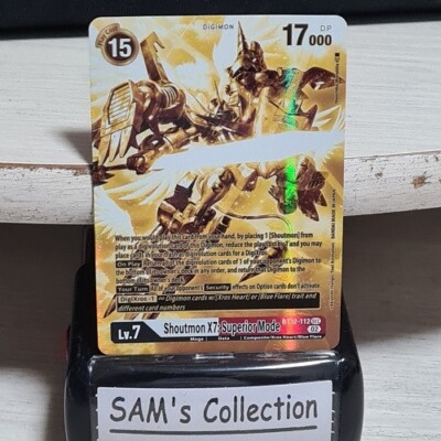 Shoutmon X7: Superior Mode (Alt Art Gold) BT12-112 Digimon Card Game Across Time