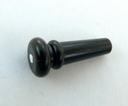 Black with white dot Strap Button Peg Acoustic Guitar End Pin - Picture 1 of 2