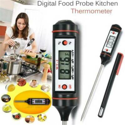 1pc Digital Lebensmittelthermometer Probe Kochfleisch Küchentemperatur BBQ Milch