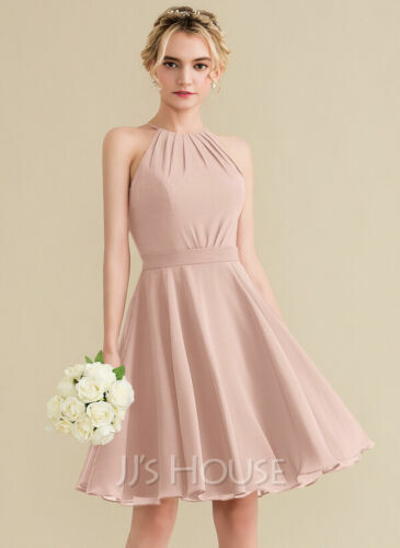 A-Line V-Neck Asymmetrical Chiffon Bridesmaid Dress Size 6 | eBay