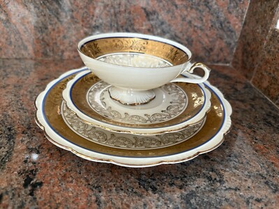 Rheinpfalz, Vintage Sammeltasse, Gedeck, 3 teilig, Gold