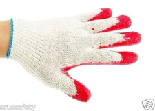 300 Pairs String Knit Red Palm Latex Dipped Gloves, Made in Korea -WRGKR300W/B…