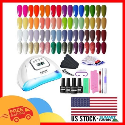 Salon-Quality Gel Nail Polish Set: 32 Colors with UV Lamp & Fast-Drying Top Coat
