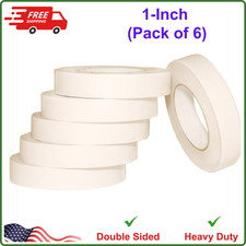6 Pack, 1" Heavy Duty Banner Hem Double Sided Permanent Tape 1-Inch x 164-Feet
