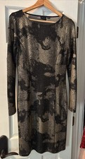 Tribal Women’s Medium Animal Print / Metallic Fitted Long Sleeve Dress - Sale!