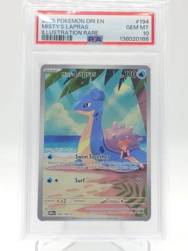 MISTY'S LAPRAS 2025 POKEMON DESTINED RIVALS #194 ILLUSTRATION RARE PSA 10 Q0895