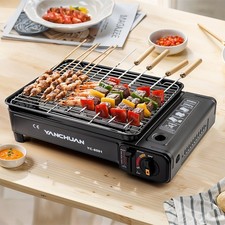 Portable BBQ Grill Butane Gas Stove Tabletop for Camping Hiking and Outdoor Use