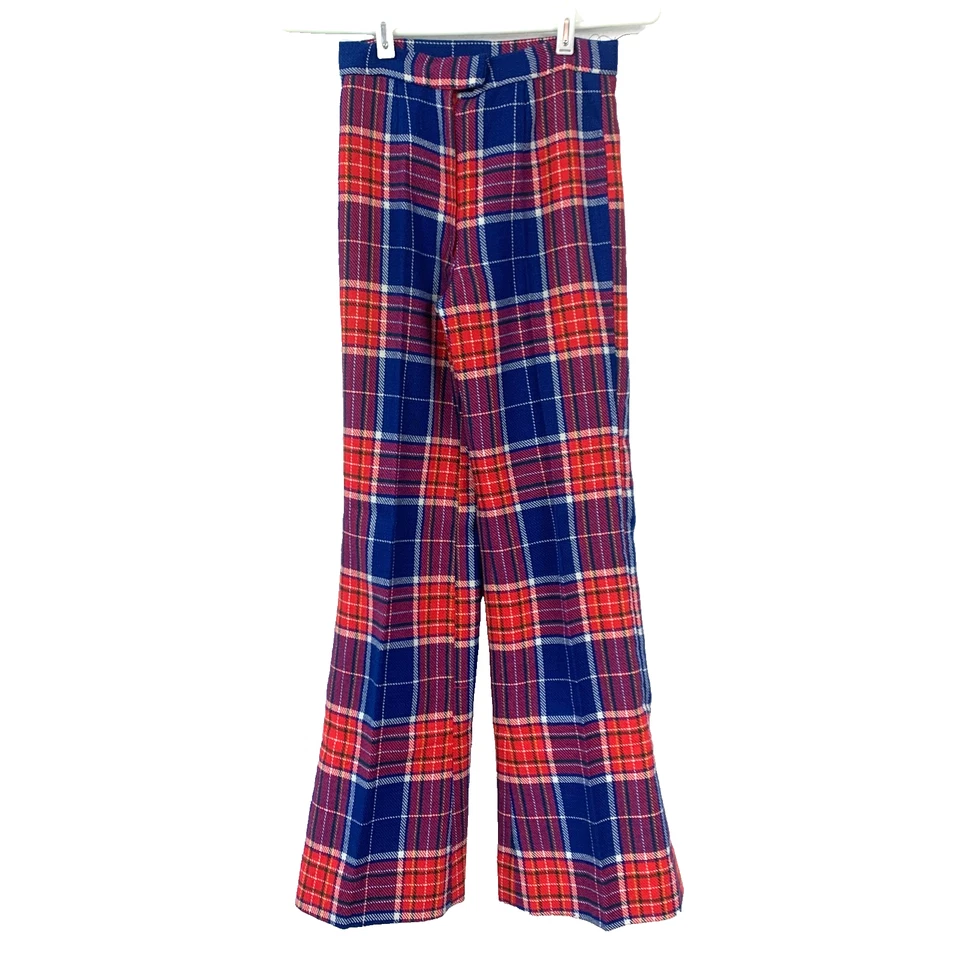 Traje Chaqueta Pantalones Vintage Hecho a Mano Adolescente Azul Rojo Cuadros Retro Mod Disco Ocio Foto 2 de 4