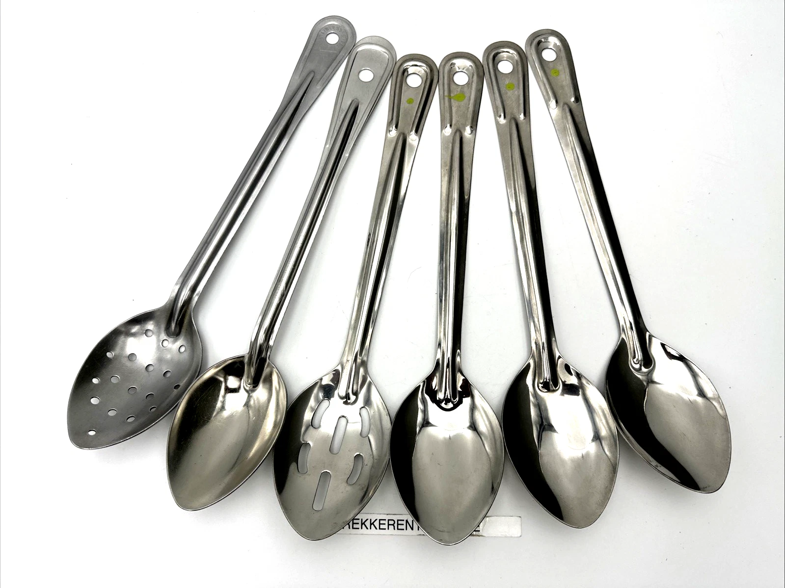 Lot of 6 Commercial Grade Stainless Steel Serving Spoons