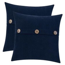Chenille Throw Pillow Covers 18x18 Inch with 18" x 18" Pack of 2 Navy Blue