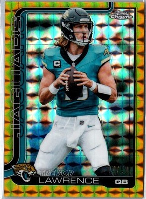 2025 Topps Chrome Football Trevor Lawrence Gold Geometric Refractor /50 Jaguars