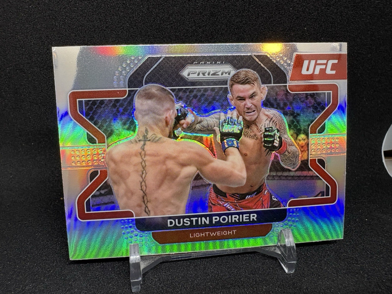 DUSTIN POIRIER 2022 PANINI PRIZM UFC LIGHTWEIGHT SILVER PRIZM BASE CARD 21