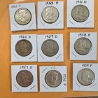 [Lot of 9] Franklin Half Dollar - 90% Silver - Circulated in good condition.