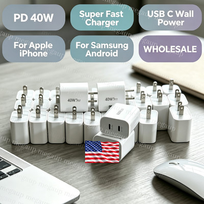 Lot PD 40W Fast USB C Charger Block Wall Charger Plug Dual Type C Power Adapter