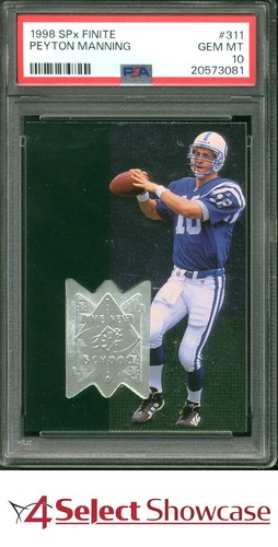 1998 SPx FINITE #311 PEYTON MANNING RC HOF #/4000 4SC ELITE POP 5 PSA 10