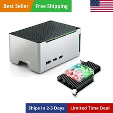 Electrocookie Raspberry Pi 5 Case, Aluminum Mini Tower Case with Cooling Fan and
