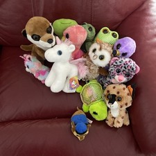 Bundle Of 13 Big Eye Animals Soft Toys  Bargain! 5 Are New With Tag  BEC