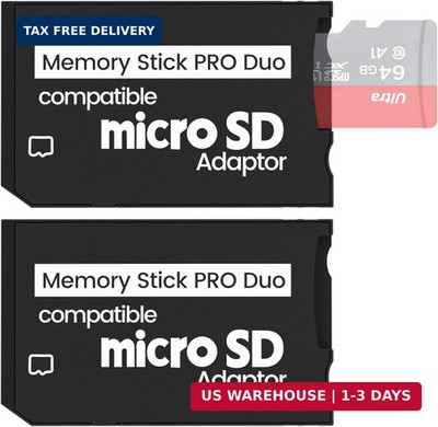 2 Pack Memory Stick Adapter,Micro SD to Memory Stick PRO Duo MagicGate Card, Com