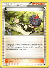 N (Supporter) 105/124 Uncommon Fates Collide Pokemon Moderately Played