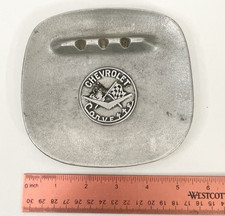 Vintage General Motors Body Silver Chrome Metal Ashtray 6” x 5.5" Chevy Buick